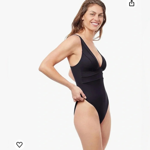 Profile by Gottex Women's Standard Phoebe Deep Plunge One Piece Black Size 8 - Picture 1 of 9